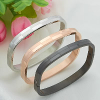 Acier titane Couple Bangle, rectangle, Placage, pour le couple, plus de couleurs à choisir, 6mm, 8mm, Diamètre inté Environ  Environ 7 pouce, Environ 8 pouce, Vendu par paire