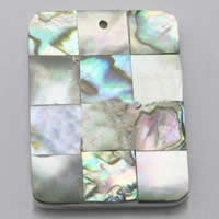 Abalone Shell Pendants, Rectangle, mosaic Approx 1.4mm 