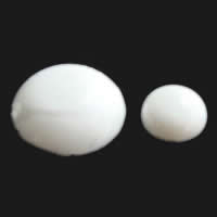 White Shell Cabochon, Flat Round white 