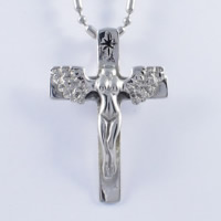 Titanium Steel Pendants, Angel Wing Cross, blacken Approx 3-5mm 