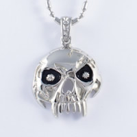 Titanium Steel Pendants, Skull, enamel, original color Approx 