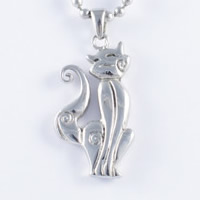 Pendentifs en titane, Acier titane, chat, couleur originale Environ Vendu par PC