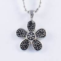 Titanium Steel Pendants, Flower, blacken Approx 