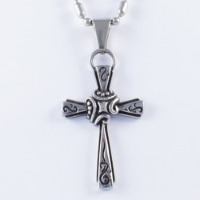 Titanium Steel Pendants, Cross, blacken Approx 