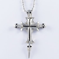 Pendentifs en titane, Acier titane, Croix avec tête de mort, émail, couleur originale Environ 3-5mm, Vendu par PC