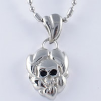 Titanium Steel Pendants, Skull, enamel, original color Approx 