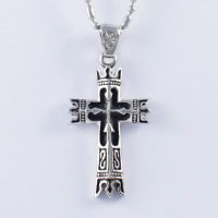 Titanium Steel Pendants, Cross, blacken Approx 