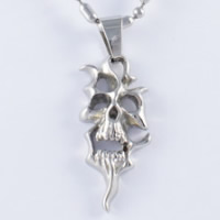 Titanium Steel Pendants, Skull, original color Approx 