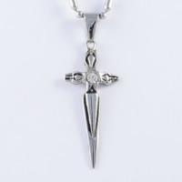 Titanium Steel Pendants, Cross, with rhinestone & blacken Approx 