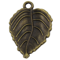 Pendentifs feuilles en alliage de zinc , Plaqué de couleur de bronze antique, protéger l'environnement, sans nickel, plomb et cadmium Environ 3mm, Environ Vendu par kg