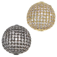 Cubic Zirconia Micro Pave Brass Beads, Flat Round, plated, micro pave cubic zirconia Approx 3mm 