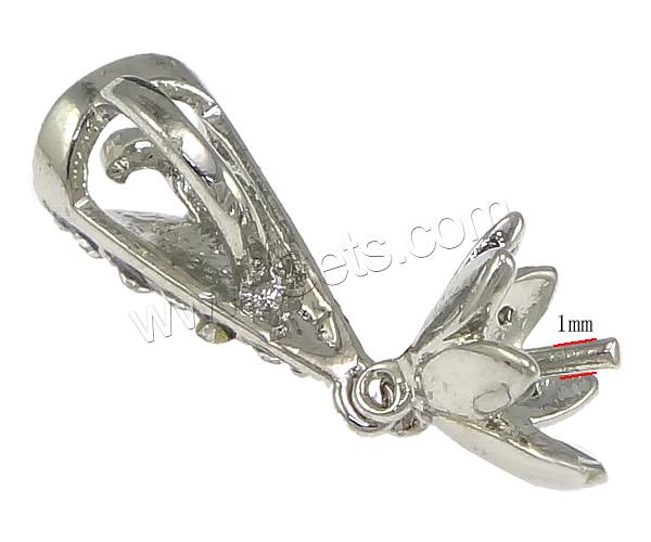 Messing Ringöse, plattiert, mit Strass, keine, 9x29mm, 1mm, Bohrung:ca. 6x4mm, verkauft von PC