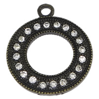 Zinc Alloy Rhinestone Pendants, Donut, plated, with rhinestone nickel, lead & cadmium free Approx 3mm 