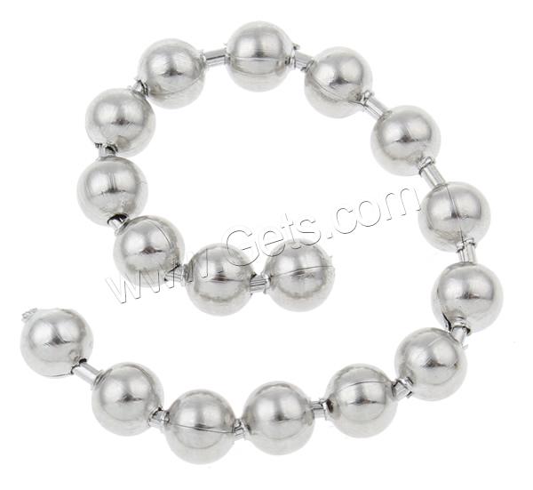 Stainless Steel Ball Chain, different size for choice, original color, Sold By m