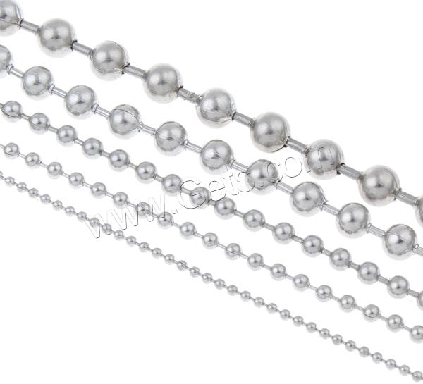 Stainless Steel Ball Chain, different size for choice, original color, Sold By m