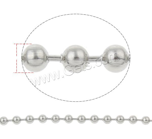 Stainless Steel Ball Chain, different size for choice, original color, Sold By m