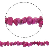 Natürliche Chips Türkis Perlen, Gefärbte Türkis, Klumpen, Rosa, 2-6mm, Bohrung:ca. 1mm, Länge:15.7 ZollInch, verkauft von Strang