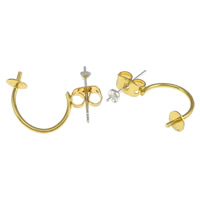 Brass Earring Stud Component, plated 