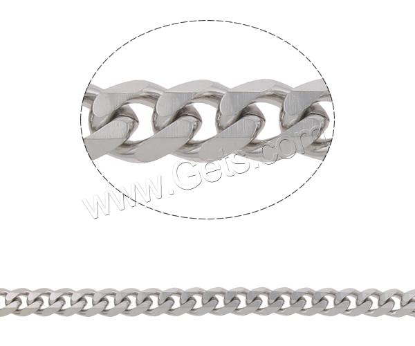 Stainless Steel Curb Chain, different size for choice, original color, 100m/Lot, Sold By Lot