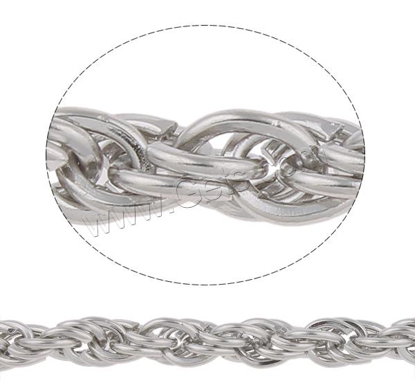 Rope Chain en acier inoxydable, normes différentes pour le choix & chaîne de corde, couleur originale, 100m/lot, Vendu par lot