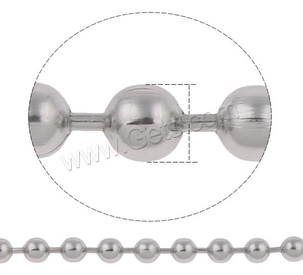 Stainless Steel Ball Chain, different size for choice, original color, 100m/Lot, Sold By Lot