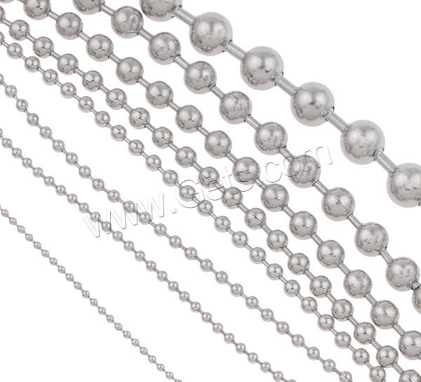 Stainless Steel Ball Chain, different size for choice, original color, 100m/Lot, Sold By Lot