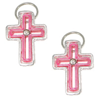 Zinc Alloy Cross Pendants, plated, enamel & with rhinestone nickel, lead & cadmium free Approx 8mm 