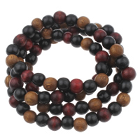 Wrist Mala, Wood, Round & multi-strand, multi-colored, 10mm 