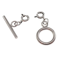 Fermoir Toggle en acier inoxydable, Acier inoxydable 316, avec bague de fermoir à ressort & polissage à la main, couleur originale, 13mm, 20mm, 9mm, Vendu par fixé