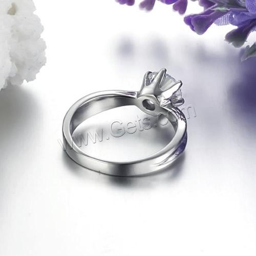 Titanium Steel Finger Ring, Donut, different size for choice & for woman & with cubic zirconia, original color, 8.6x3.2mm, 10PCs/Bag, Sold By Bag