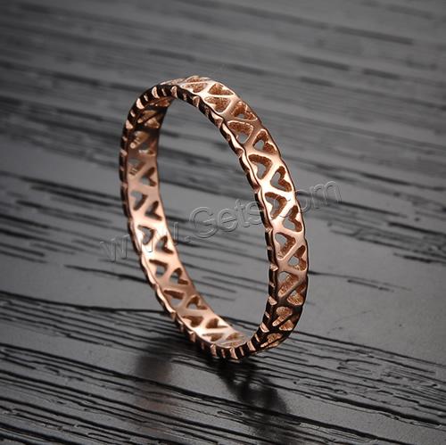 Titanium Steel Finger Ring, Donut, rose gold color plated, different size for choice & for woman & hollow, 3mm, 10PCs/Bag, Sold By Bag