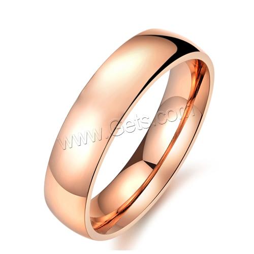 Anillo de dedo de acero Titanium de, Partículas de acero, Donut, chapado en color rosa dorada, diverso tamaño para la opción, 5mm, 20PCs/Bolsa, Vendido por Bolsa