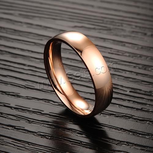 Titanium Steel Finger Ring, Donut, rose gold color plated, different size for choice, 5mm, 20PCs/Bag, Sold By Bag