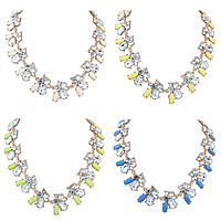 Collier de déclaration de mode, alliage de zinc, avec cristal & résine, avec 2.7Inch chaînes de rallonge, Placage de couleur d'or, facettes & avec strass, plus de couleurs à choisir, protéger l'environnement, sans nickel, plomb et cadmium Environ 15.3 pouce, Vendu par brin