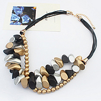 Collier de déclaration de mode, Acrylique, avec Ciré Nylon & alliage de zinc, avec 3.5Inch chaînes de rallonge, Placage, 6 brins, protéger l'environnement, sans nickel, plomb et cadmium, 26mm Environ 23.2 pouce, Vendu par brin