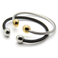 Partículas de acero Brazalete, chapado, color mixto, 4.2mm, diámetro interior:aproximado 60mm, longitud:aproximado 7 Inch, 5PCs/Bolsa, Vendido por Bolsa