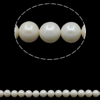 Round Cultured Freshwater Pearl Beads, natural, white, Grade AA, 9-10mm Approx 0.8mm Approx 15.7 Inch 