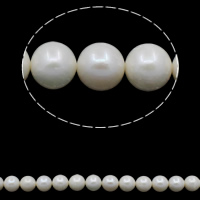 Round Cultured Freshwater Pearl Beads, natural, white, Grade A, 9-10mm Approx 0.8mm Approx 15.7 Inch 