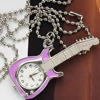 Collar De Reloj, aleación de zinc, guitara, Púrpura, longitud:23 Inch, Vendido por Sarta