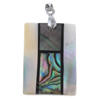 Pendentif coquille Modèle mosaïque , coquille de mosaïque, rectangle Environ 2mm, Vendu par PC