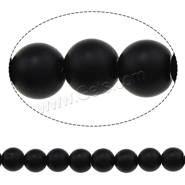 Black Stone Bead, Round, more sizes for choice & frosted, Length:15 Inch, Sold By Strand