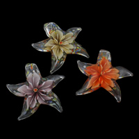 Inner Flower Lampwork Pendants, Starfish, handmade Approx 