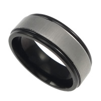 Anillo de dedo de acero inoxidable hombre, acero inoxidable 304, chapado, 2-tono, 7mm, tamaño:7, Vendido por UD