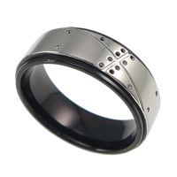 Anillo de dedo de acero inoxidable hombre, acero inoxidable 304, chapado, 2-tono, 8mm, tamaño:10, Vendido por UD