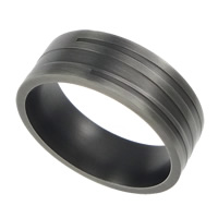 Edelstahl Fingerring, 304 Edelstahl, schwärzen, 8mm, Größe:10, verkauft von PC