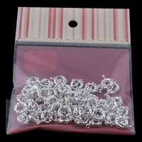 Cierre de Reasa de Metal, con OPP, chapado en color de plata, libre de níquel, plomo & cadmio, 23x11x4mm, 100x170mm, agujero:aproximado 2mm, aproximado 50PCs/Bolsa, Vendido por Bolsa