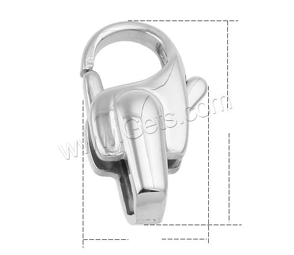 Stainless Steel Lobster Claw Clasp, different size for choice, original color, Sold By PC