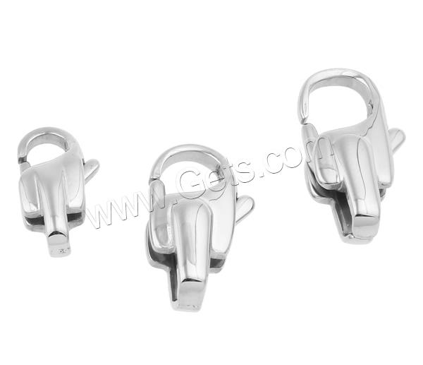 Stainless Steel Lobster Claw Clasp, different size for choice, original color, Sold By PC