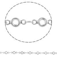 Cadena de enlace de cable de acero ioxidable, acero inoxidable, Donut, color original, 9x4x1mm, Vendido por m