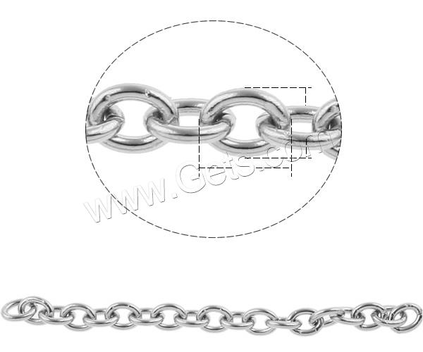 Stainless Steel Oval Chain, different size for choice, original color, Sold By m